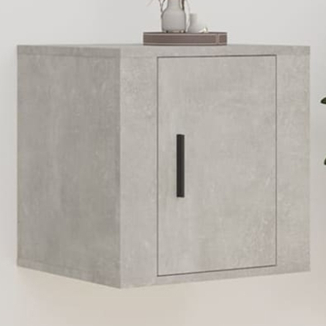 vidaXL Single Door Concrete Grey Wall Mounted TV Cabinet 2 Pack - Size: 40 x 40 x 34.5cm - Wilko - image 1