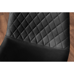 Furniturebox Solara Set of 2 Black Faux Leather Dining Chair - Wilko - thumbnail 6