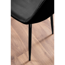 Furniturebox Solara Set of 2 Black Faux Leather Dining Chair - Wilko - thumbnail 7