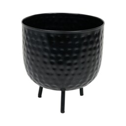 Hammered Round Planter Black - Wilko - thumbnail 3