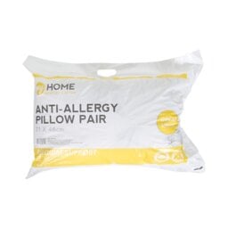 Anti-Allergy Pillow Pair - White - Size: 2 Pack - My - Wilko - thumbnail 1