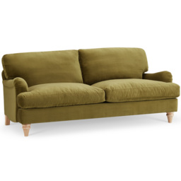 Home Detail Oxford 3 Seater Olive Green Velvet Sofa - Wilko - thumbnail 3