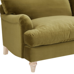 Home Detail Oxford 3 Seater Olive Green Velvet Sofa - Wilko - thumbnail 7