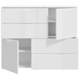Florence Sienna 2 Door 4 Drawer White High Gloss Abstract Cabinet - Furniture To Go - Wilko - thumbnail 6