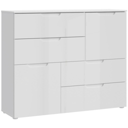 Florence Sienna 2 Door 4 Drawer White High Gloss Abstract Cabinet - Furniture To Go - Wilko - thumbnail 3