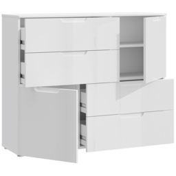 Florence Sienna 2 Door 4 Drawer White High Gloss Abstract Cabinet - Furniture To Go - Wilko - thumbnail 5