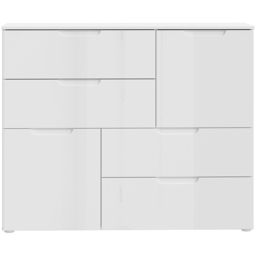 Florence Sienna 2 Door 4 Drawer White High Gloss Abstract Cabinet - Furniture To Go - Wilko - thumbnail 4