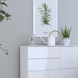 Florence Sienna 2 Door 4 Drawer White High Gloss Abstract Cabinet - Furniture To Go - Wilko - thumbnail 7