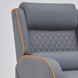 Home Detail Nova Grey and Orange Manual Gaming Recliner Chair - Wilko - thumbnail 6