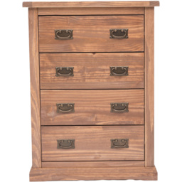 Cabinet Bits Tirolo 4 Drawer Light Brown Brass Drop Handle Chest of Drawers - Wilko - thumbnail 4