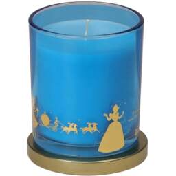 Disney Princess Cinderella Crystal Gardenia and Pumpkin Scented Candle 213g - Size: 6.6 x 5.3 x 5.8cm - Blue - Wilko