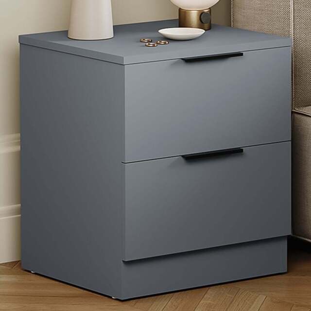 Vida Designs Trega 2 Drawer Grey Bedside Cabinet Set of 2 - Wilko - image 1