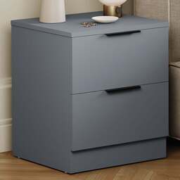 Vida Designs Trega 2 Drawer Grey Bedside Cabinet Set of 2 - Wilko - thumbnail 1