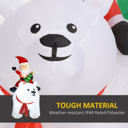 Everglow LED Inflatable Santa Claus with Polar Bear Christmas Decoration 5.5ft - Size: 200 x 100 x 180cm - White - Wilko - thumbnail 6