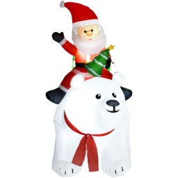 Everglow LED Inflatable Santa Claus with Polar Bear Christmas Decoration 5.5ft - Size: 200 x 100 x 180cm - White - Wilko - thumbnail 3