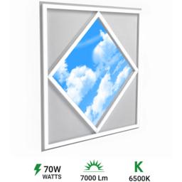 ENER-J 70W 6500K Cool White Diamond Sky and Cloud Ceiling LED Panel Light 600 x 600mm 6 Pack - Size: 65 x 4 x 65cm - Wilko - thumbnail 7