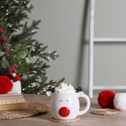 The Seasonal Gift Co. Reindeer Mug - Size: 11 x 12.5 x 10cm - White - Wilko - thumbnail 3