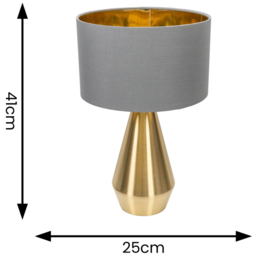 ValueLight Jax Grey Gold Inner Shade Gold Dimmable LED Touch Table Lamp - Size: 41 x 25 x 25cm - ValueLights - Wilko - thumbnail 5