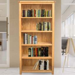 Lugo 5 Shelf Waxed Bookcase - Wood - Wilko - thumbnail 1