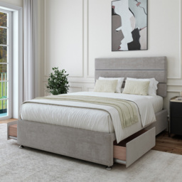 Bedmaster King Size Seal Grey Naples Velvet 2 Drawer Divan Base - Wilko - thumbnail 4