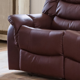Almeira 3 Seater Burgundy Bonded Leather Recliner Sofa - Red - Artemis Home - Wilko - thumbnail 4