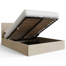 GFW Small Double Natural Velvet End Lift Ottoman Bed with Memory Pocket Spring Mattress - Wilko - thumbnail 6