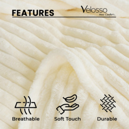 Velosso Bellissima Ivory Plush Throw 150 x 200cm - Size: 150 x 200 x 1cm - Wilko - thumbnail 6