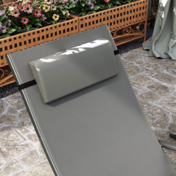 Outsunny Set of 2 Grey Folding Sun Lounger - Size: 87 x 64 x 154cm - Wilko - thumbnail 4