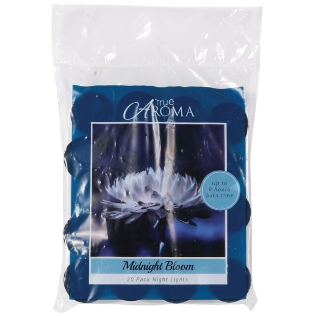 True Aroma Midnight Bloom Scented Tealight Candles 20 Pack - Size: 15 x 19 x 2cm - Wilko - image 1