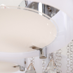 Living and Home White 5 Light Round LED Ceiling Light with Crystal Accent - Size: 35 x 75 x 75cm - Wilko - thumbnail 5