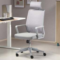 TTAP Cambridge Plus Grey Mesh Swivel Office Chair - Size: 121 x 60 x 60cm - Wilko