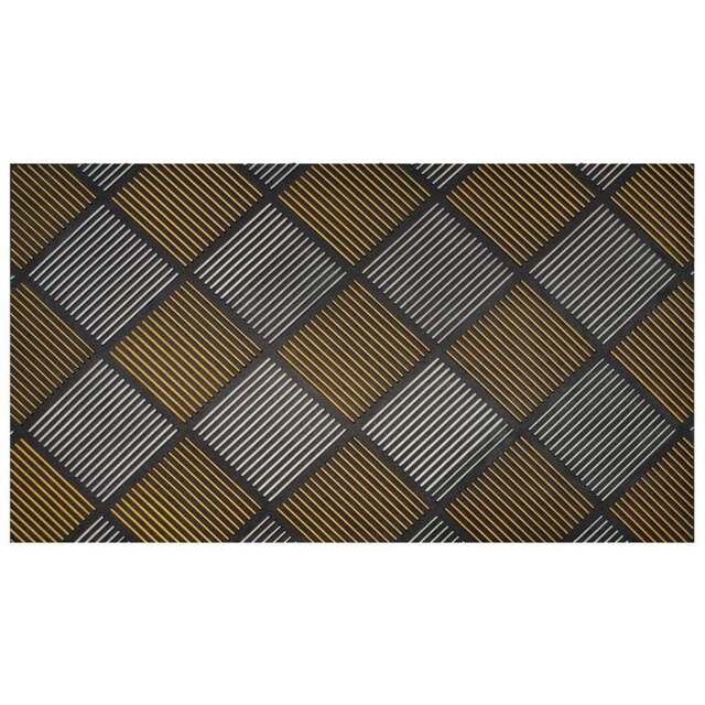 JVL Platina Silver Gold Rubber Doormat 40 x 70cm - JVL Homewares - Wilko - image 1