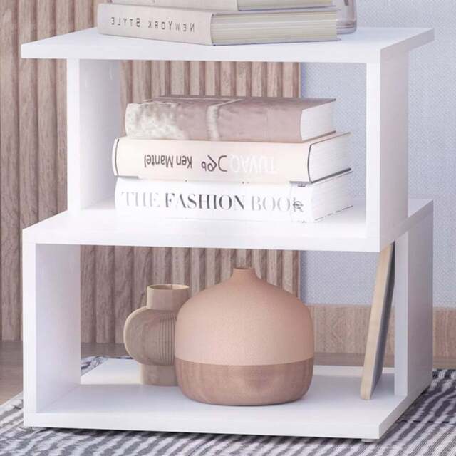 Portland 2 Shelf White Square Side Table - Size: 40 x 40 x 43cm - Wilko - image 1
