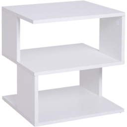 Portland 2 Shelf White Square Side Table - Size: 40 x 40 x 43cm - Wilko - thumbnail 3