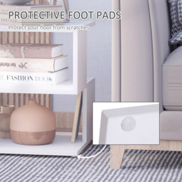 Portland 2 Shelf White Square Side Table - Size: 40 x 40 x 43cm - Wilko - thumbnail 7