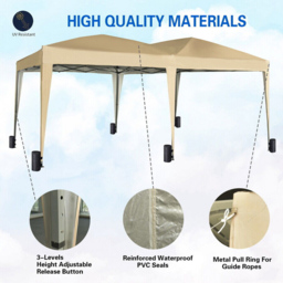 Beige 3 x 6m Pop Up Gazebo with Removable Sides - MCC - Wilko - thumbnail 7