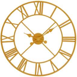 Premier Housewares Vitus Gold Finish Round Wall Clock 56cm - Size: 56 x 4 x 56cm - Wilko