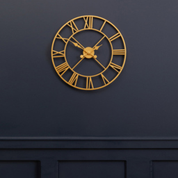 Premier Housewares Vitus Gold Finish Round Wall Clock 56cm - Size: 56 x 4 x 56cm - Wilko - thumbnail 3