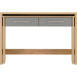 Seconique Seville 2 Drawer Veneer Slider Desk Grey Gloss and Light Oak Effect - Size: 47 x 120 x 83cm - Wilko - thumbnail 6