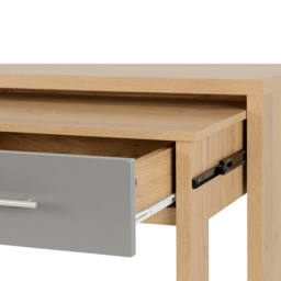 Seconique Seville 2 Drawer Veneer Slider Desk Grey Gloss and Light Oak Effect - Size: 47 x 120 x 83cm - Wilko - thumbnail 7