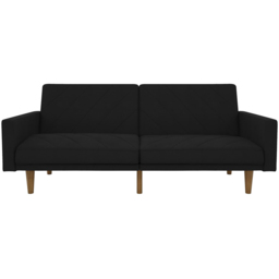 Dorel Paxson 3 Seater Linen Black Sofa Bed with Wooden Feet - Wilko - thumbnail 4