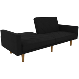 Dorel Paxson 3 Seater Linen Black Sofa Bed with Wooden Feet - Wilko - thumbnail 5