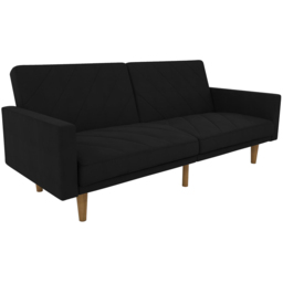 Dorel Paxson 3 Seater Linen Black Sofa Bed with Wooden Feet - Wilko - thumbnail 3