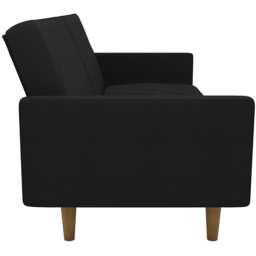 Dorel Paxson 3 Seater Linen Black Sofa Bed with Wooden Feet - Wilko - thumbnail 6