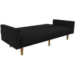 Dorel Paxson 3 Seater Linen Black Sofa Bed with Wooden Feet - Wilko - thumbnail 7