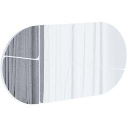 Decortie Otis Abstract Line Design White Mirror 80 x 40cm - Size: 40 x 80cm - Wilko