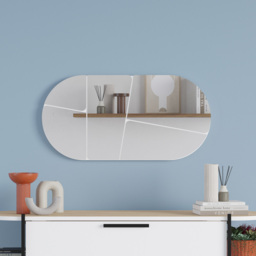 Decortie Otis Abstract Line Design White Mirror 80 x 40cm - Size: 40 x 80cm - Wilko - thumbnail 3