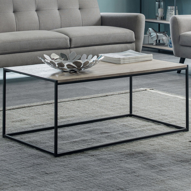 Julian Bowen Tribeca Sonoma Oak Coffee Table - Size: 60 x 110 x 45cm - Black - Wilko - image 1