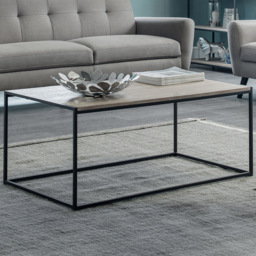 Julian Bowen Tribeca Sonoma Oak Coffee Table - Size: 60 x 110 x 45cm - Black - Wilko