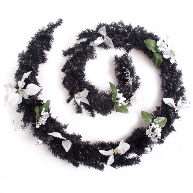 Best Artificial Black and Silver Christmas Garland 270cm - Wilko - image 1